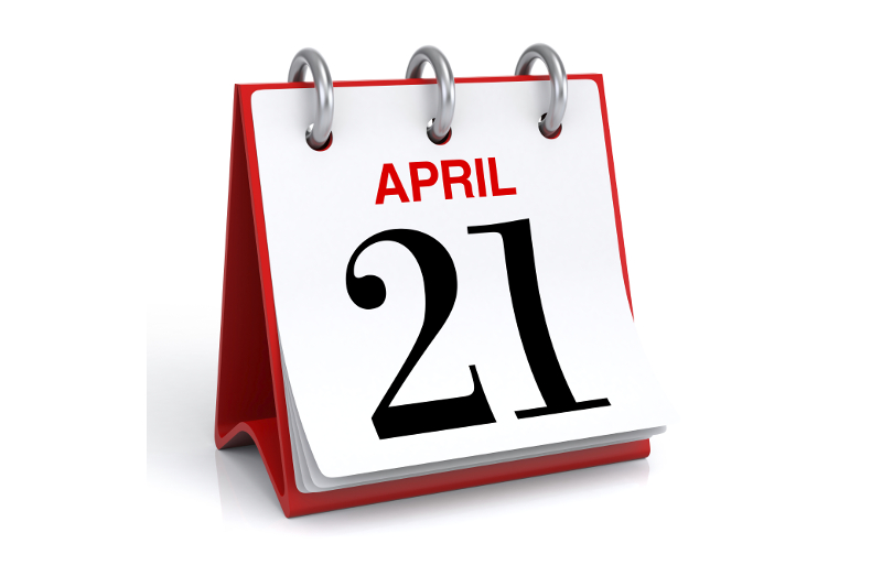 April 21, calendar, 21, April, event, day, date