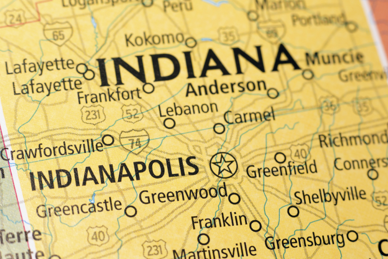 Map of Indiana, Indianapolis
