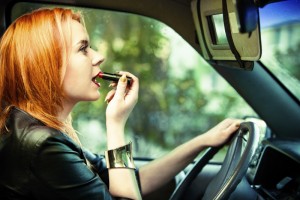 Makeup removal, lipstick, distracted driving, driver, driving, makeup stain,