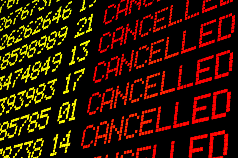 cancelled, flights, arrival departure board, cancellation, cancel, digital display, journey