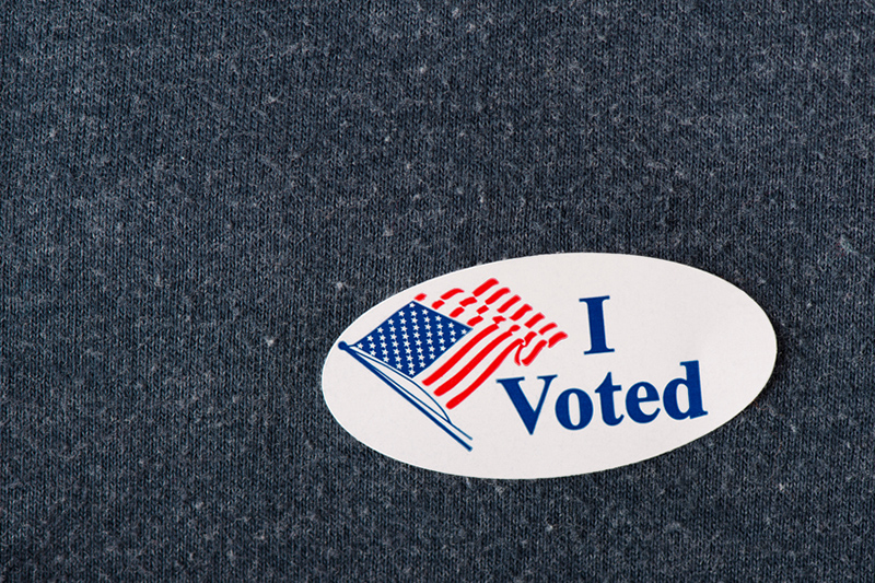 I voted, I voted sticker, vote, early voting, sticker, fabric, navy blue, american flag