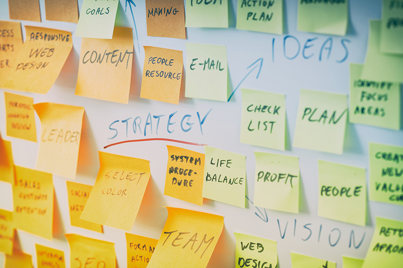 business planning, planning your startup, sticky notes, strategy