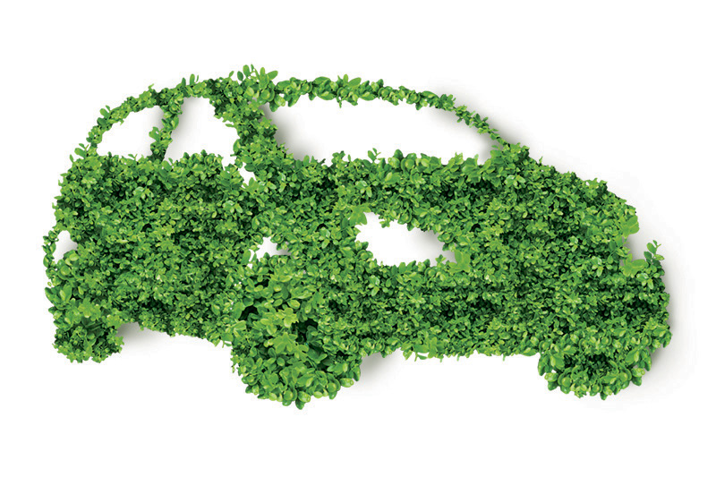 green, leaves, car, environmental car