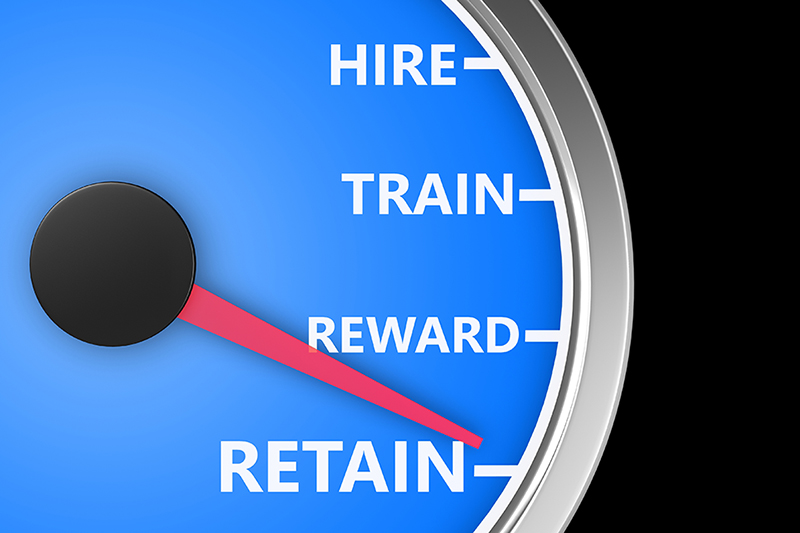 meter, hire, train, reward, retain, top employees