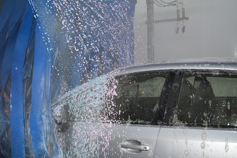 triple foam, blue, pink, car, mitter curtain, carwash, tunnel