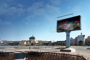 carwash signage, billboard, town, street, buildings