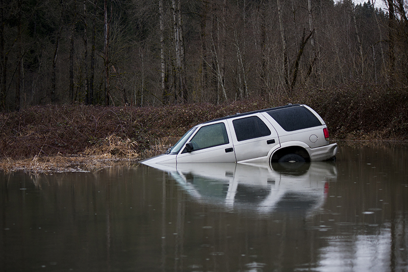 car, creek, water, SUV, vehicle, flooded