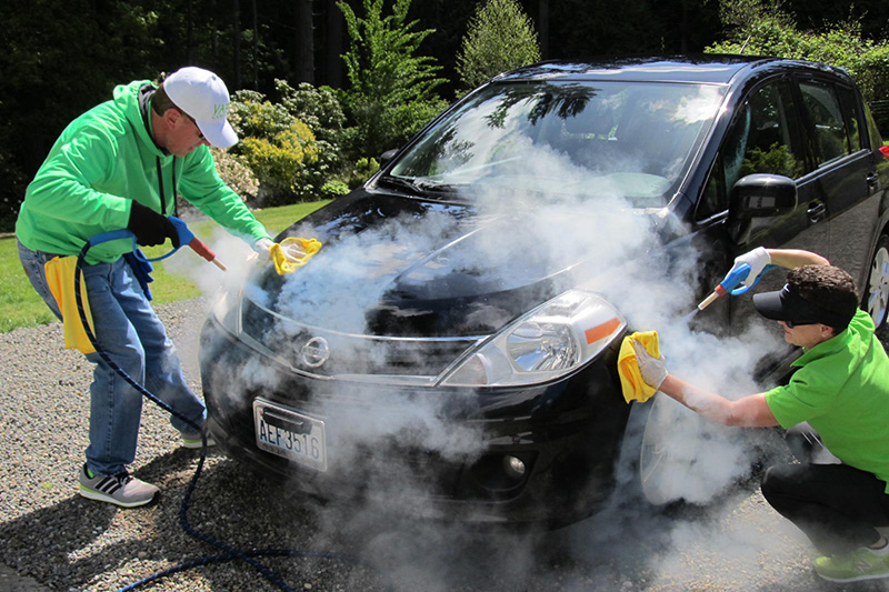 car, steam, steam cleaning, vapor, add-on services
