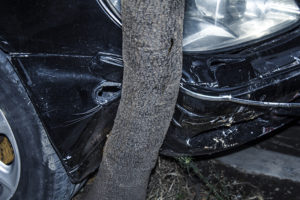 car crash, accident, runaway vehicle, tree