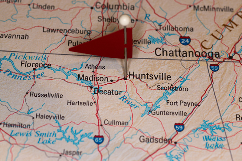 Huntsville, Alabama, map