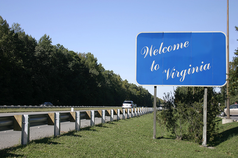 Virginia, VA, welcome, sign, highway, road