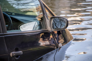 car, river, flooded, water, lake