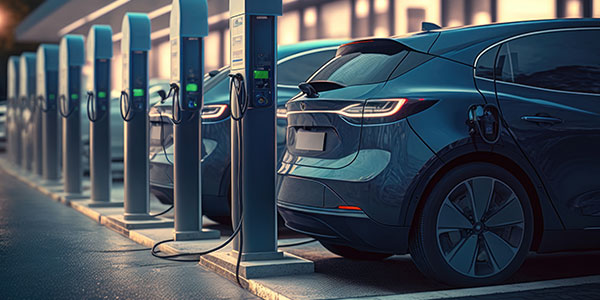electric vehicles at chargers